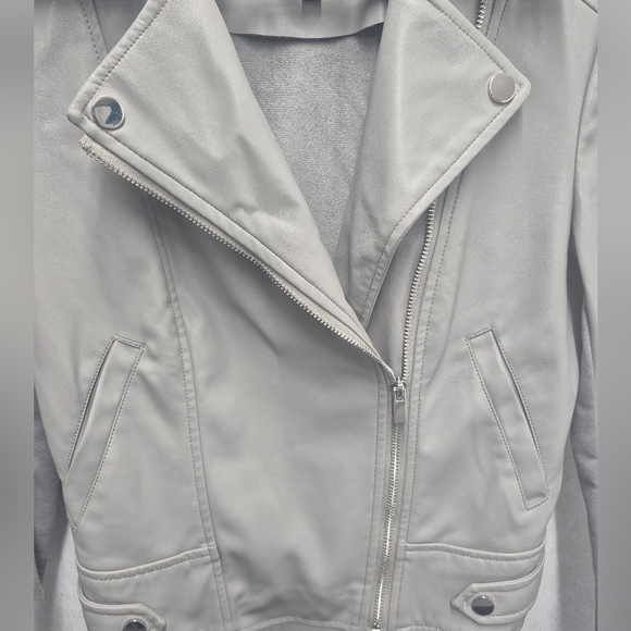 Dynamite Light Gray Vegan Leather Jacket - Picture 2 of 10